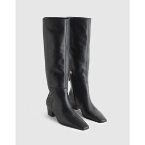 Madewell Women's The Lexie Tall Boot Blocked Heel Leather Black Size 8.5 NWOB